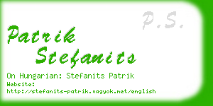 patrik stefanits business card